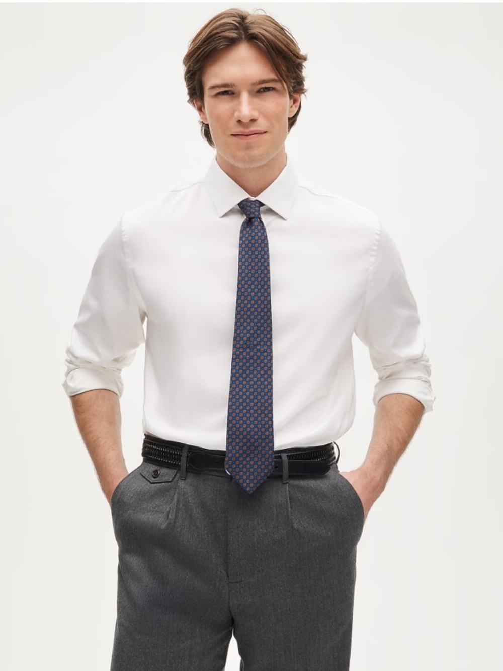 J. Crew Slim Bowery performance stretch dress shirt with spread collar - White